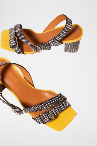 Sandales à talons en cuir - Noir