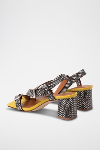 Sandales à talons en cuir - Noir