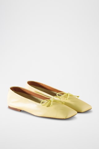 Leren Ballerina's - Geel