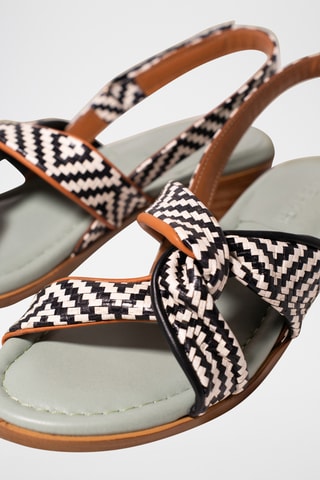 Sandales à talons en cuir - Noir et blanc