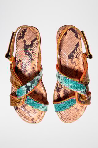 Sandales à talons en cuir - Moutarde
