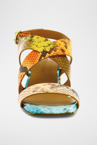 Sandales à talons en cuir - Saumon