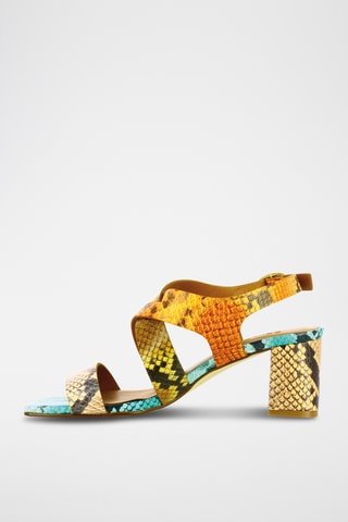 Sandales à talons en cuir - Saumon