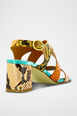 Sandales à talons en cuir - Saumon