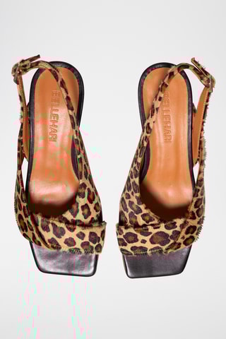 Sandales à talons en cuir - Beige et marron