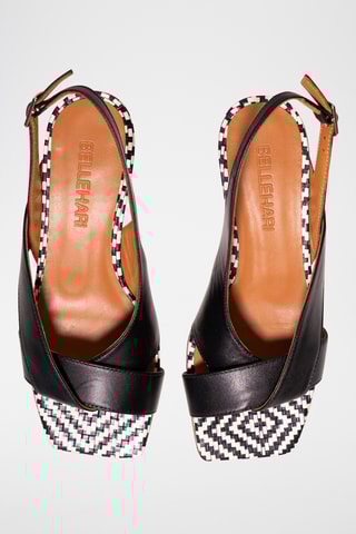 Sandales à talons en cuir - Noir