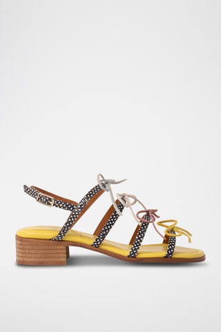 Sandales à talons en cuir - Noir