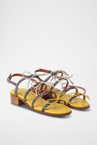 Sandales à talons en cuir - Noir
