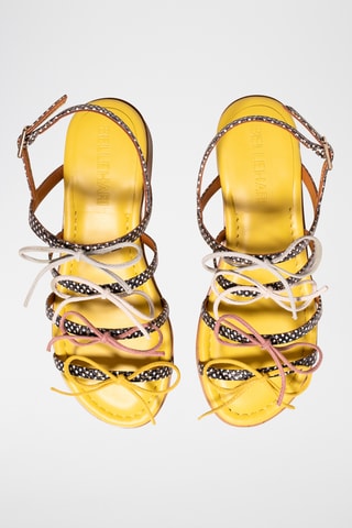 Sandales à talons en cuir - Noir