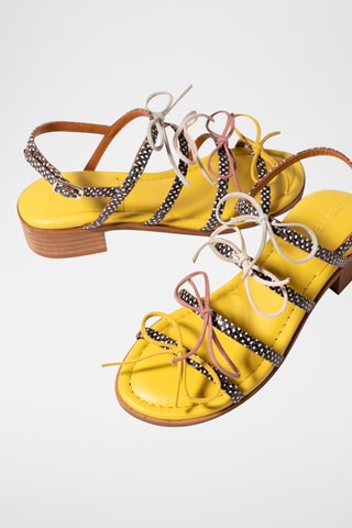 Sandales à talons en cuir - Noir