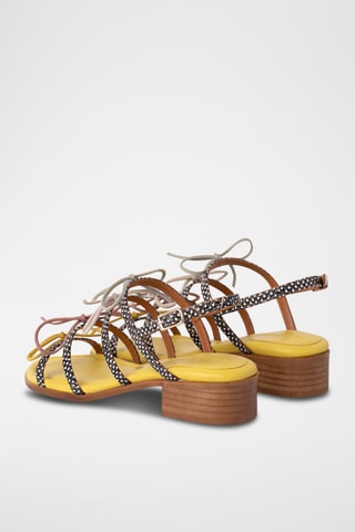Sandales à talons en cuir - Noir