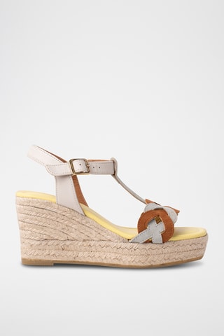 Sandales compensées en cuir - Blanc
