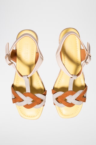Sandales compensées en cuir - Blanc