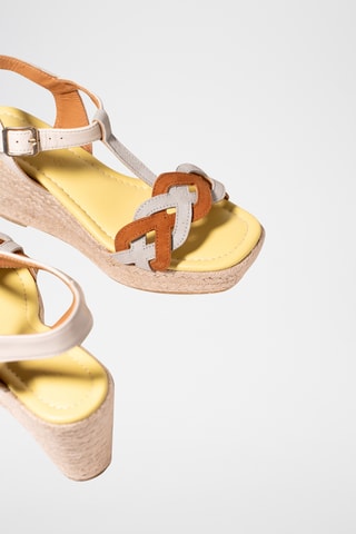 Sandales compensées en cuir - Blanc