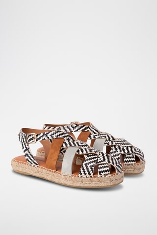 Leren Sandalen - Zwart en wit