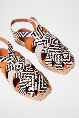 Leren Sandalen - Zwart en wit