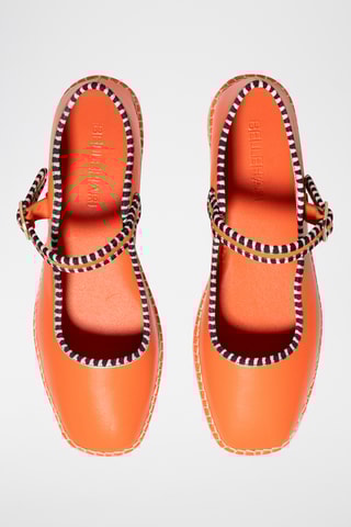 Leren Mary Janes - Oranje