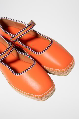 Leren Mary Janes - Oranje