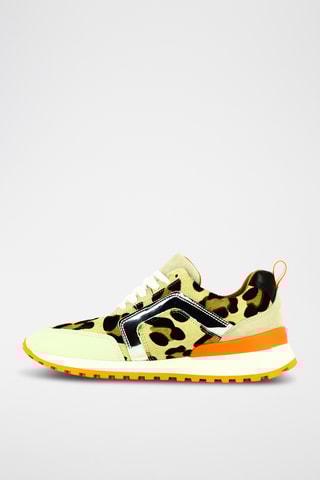 Leren Sneakers - Ecru en zwart