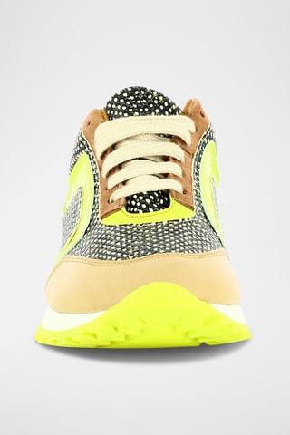 Leren Sneakers - Felgroen en zwart