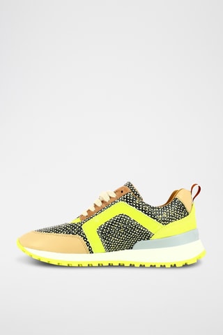 Leren Sneakers - Felgroen en zwart
