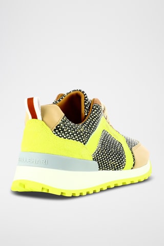 Leren Sneakers - Felgroen en zwart