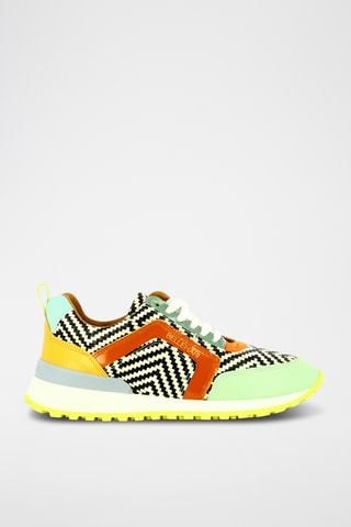 Leren Sneakers - Lichtgroen en zwart