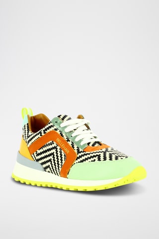 Leren Sneakers - Lichtgroen en zwart