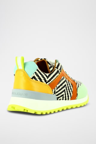 Leren Sneakers - Lichtgroen en zwart