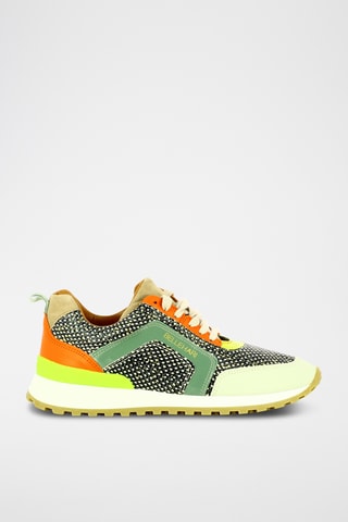 Leren Sneakers - Lichtgroen en zwart