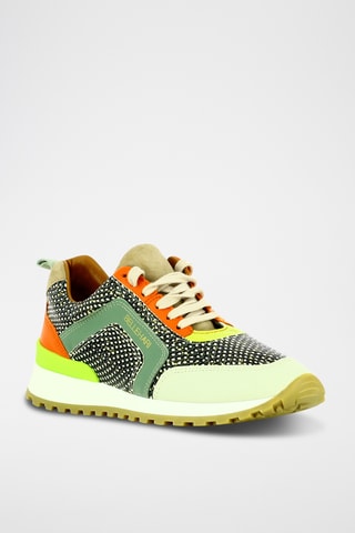 Leren Sneakers - Lichtgroen en zwart