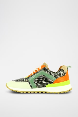 Leren Sneakers - Lichtgroen en zwart