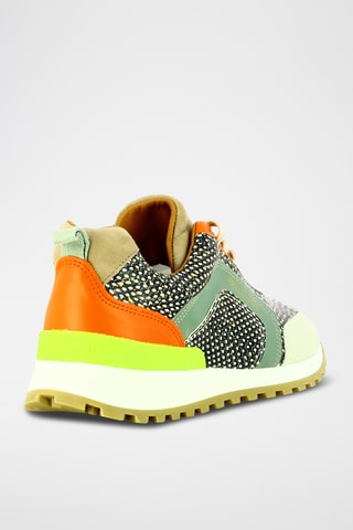 Leren Sneakers - Lichtgroen en zwart