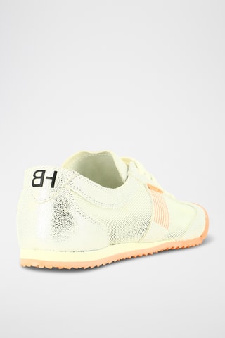 Nubuck Sneakers - Ecru en zilverkleurig