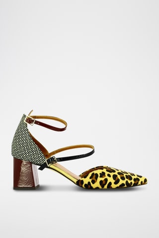 Escarpins en cuir - Noir et jaune