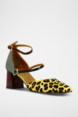 Escarpins en cuir - Noir et jaune