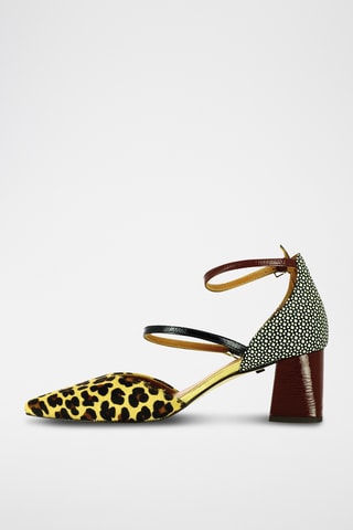 Escarpins en cuir - Noir et jaune