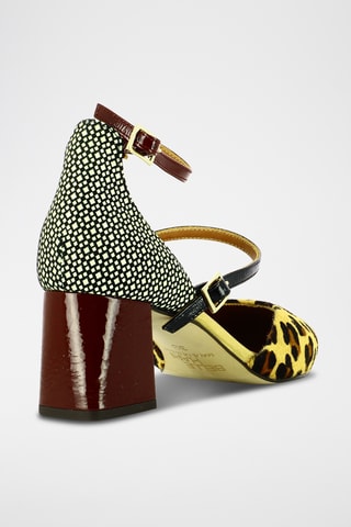 Escarpins en cuir - Noir et jaune