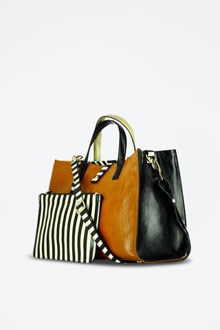 Leren Handtas en Clutch - Camel