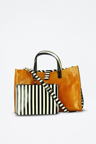 Leren Handtas en Clutch - Camel