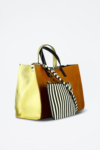 Leren Handtas en Clutch - Camel