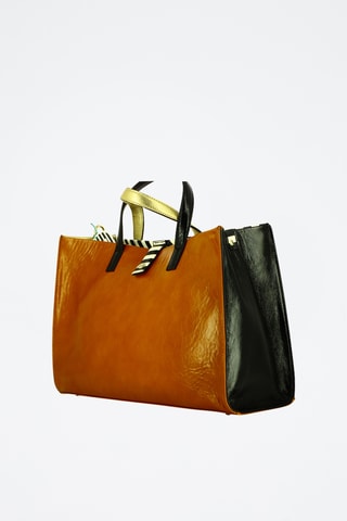 Leren Handtas - Wit en Zwart