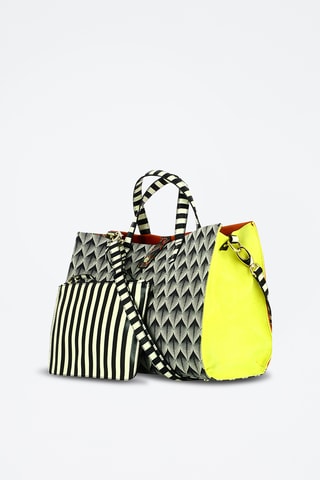 Leren Handtas en Clutch - Wit en Zwart