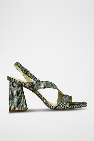 Sandales à talons en cuir - Gris foncé