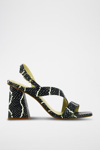 Sandales à talons en cuir - Noir