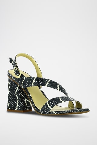 Sandales à talons en cuir - Noir