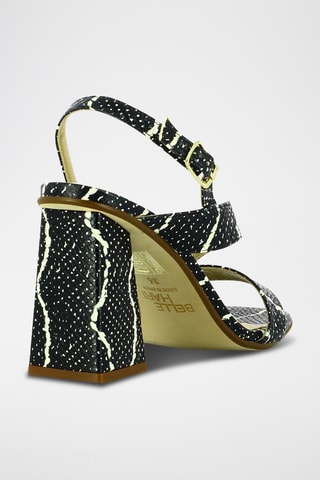 Sandales à talons en cuir - Noir