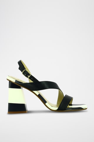 Sandales à talons en cuir - Noir
