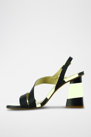 Sandales à talons en cuir - Noir