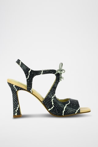 Sandales à talons en cuir - Noir